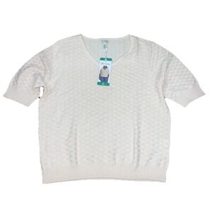 NEW Women's ELLA MOSS Cream Half Sleeve Sweater Top Size *SMALL*